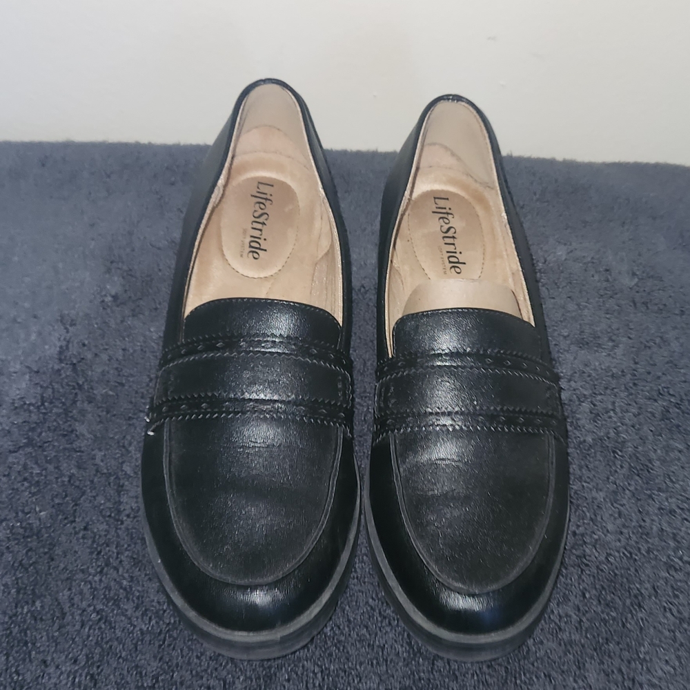 ‼️OFFERS‼️Life Stride London Penny Loafers Women's Black Slip On Loafers Size 9